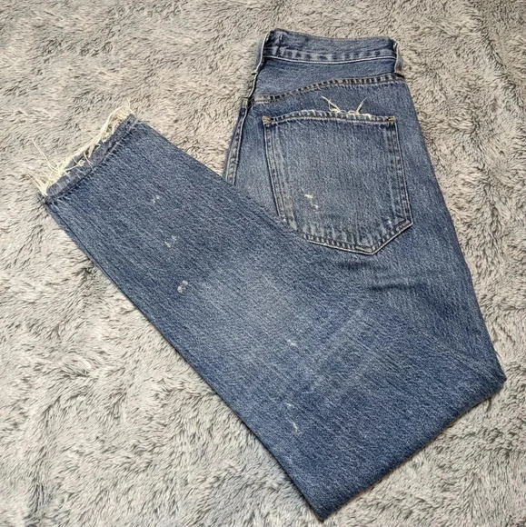 Agolde Blue Jeans Jamie Classic High Rise Distressed 25 - Picture 4 of 13